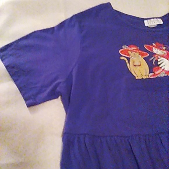 Chelsea Studio Dress 1X Fashionable Cats With Fancy Hats Purple Stretchy Comfy! - Picture 4 of 6